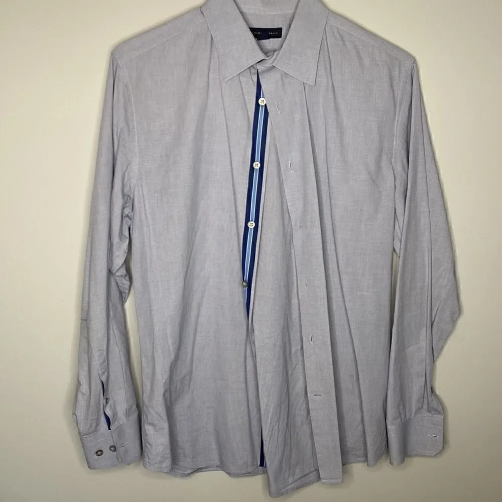 Banana Republic Mens Medium Dress Button Up Shirt Blue Stripe